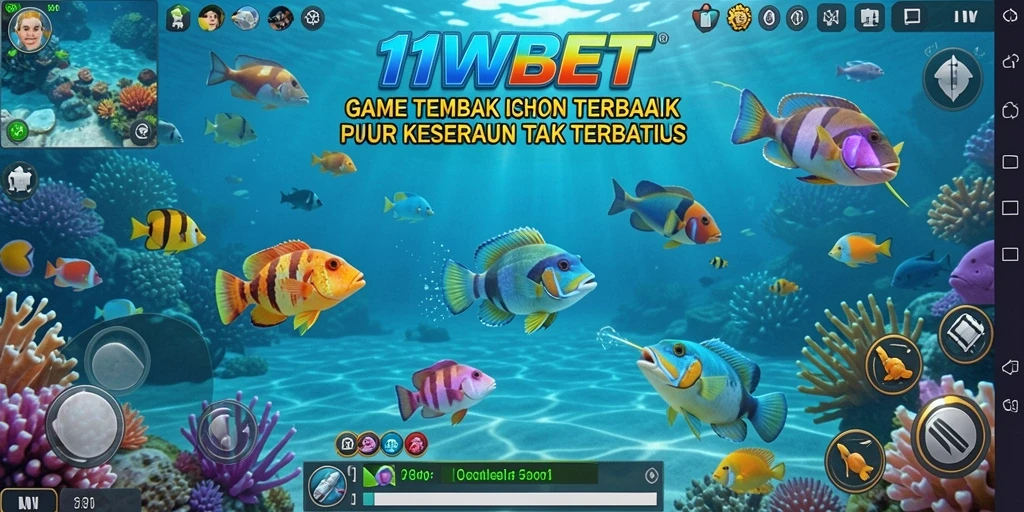 Tangkapan layar gameplay 11WBET menampilkan aksi seru Tembak Ikan.