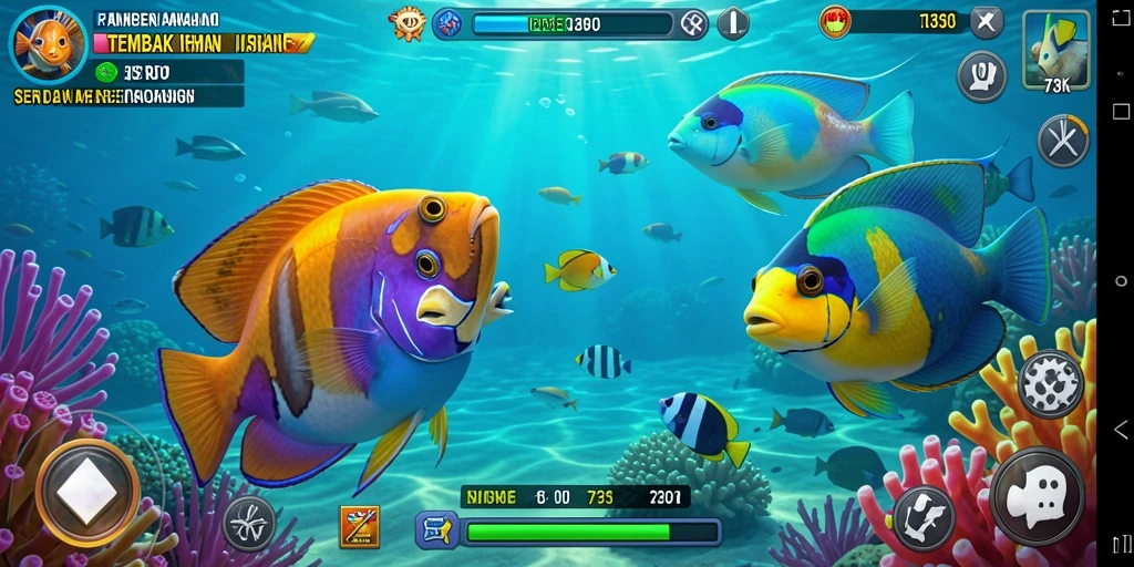 Tampilan gameplay menembak ikan yang seru di 73K.