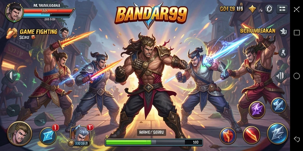 Screenshot BANDAR99 menampilkan aksi pertarungan yang seru dan dinamis.