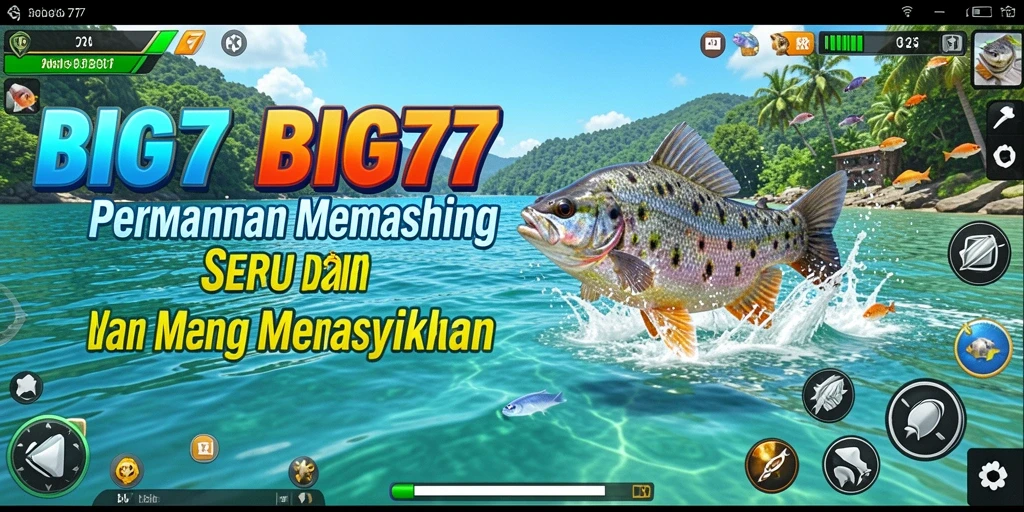 Screenshot gameplay BIG77 menampilkan momen memancing yang mendebarkan.