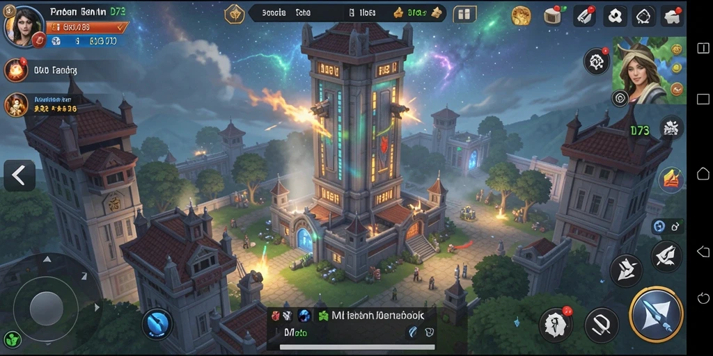 Tampilan gameplay menara pertahanan yang menantang di D73.