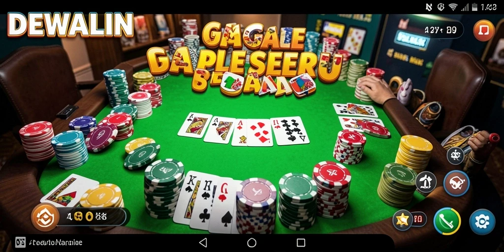 Tampilan seru gameplay Gaple di DEWALIN.