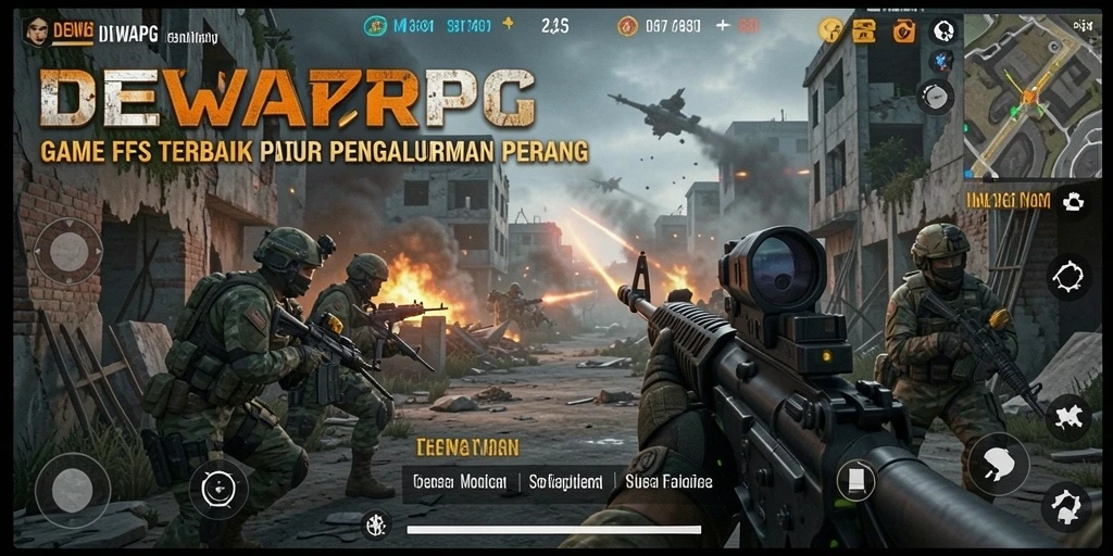 Screenshot gameplay DEWAPG yang menunjukkan aksi tembak-menembak yang intens.