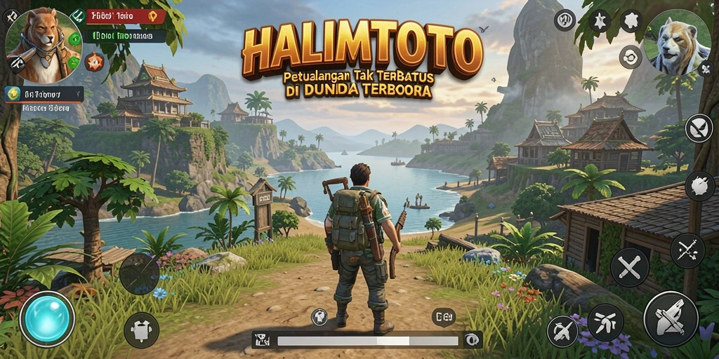 Screenshot gameplay HALIMTOTO yang menunjukkan eksplorasi dunia terbuka.