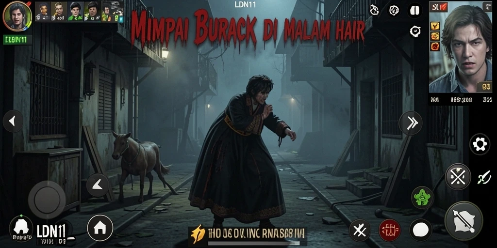 Gameplay seram LDN11 menampilkan suasana mencekam dan ketegangan.