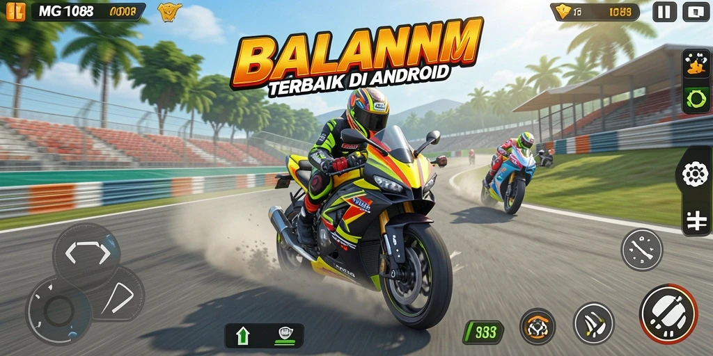 Tampilan grafis mengesankan dengan aksi balapan motor yang mendebarkan.