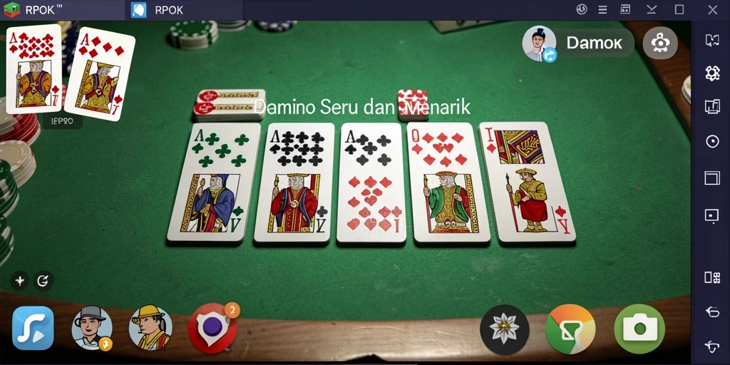 Gameplay RPOK yang seru dan interaktif dalam permainan Domino.