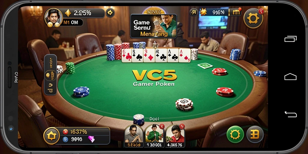 Tampilan gameplay Poker yang menegangkan dan mengasyikkan.
